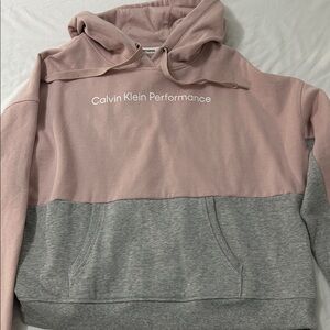 Calvin Klein Performance Two-Tone Hoodie in Pink and Gray